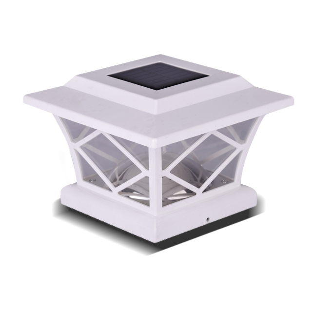 2211-F10 WH fehér gyémánt mintás LED-es posztósapkás kerti lámpa 2211-F10 WH fehér gyémánt mintás LED-es posztósapkás kerti lámpa